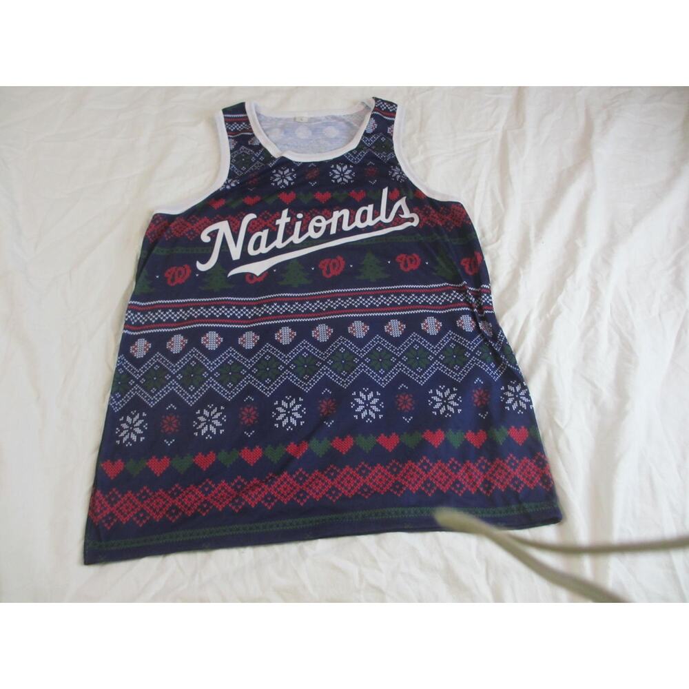 SGA Washington Nationals Ugly Christmas Sweater Tank Top L 2024 Fair Isle MLB